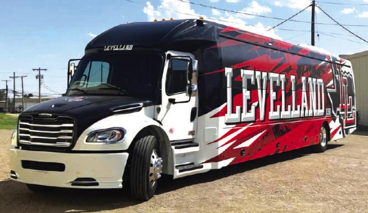 NEW LEVELLAND ISD BUSES- Levelland ISD announced they have received their two new buses this past week. The new buses will be put into rotation in the coming school year taking students to athletic and extracurricular events including field trips. (Photo courtesy of Cristal Isaacks)