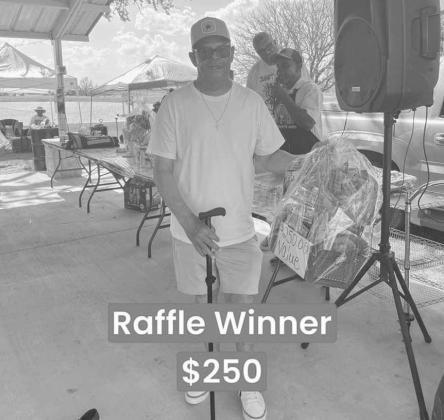 RAFFLE WINNER - Randy Kemp won a $250 dollar lottery basket this past weekend during the Annual Juneteenth Celebration held in Levelland .The theme for this year’s event was ‘Preserving Our Roots, Embracing Our Future.’ (Submitted Photo)