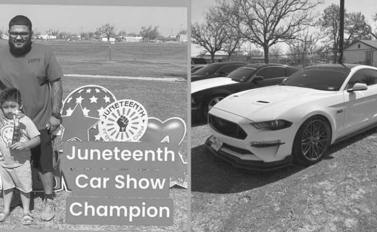 CAR SHOW CHAMPION - Chris Morales won the Car Show this past weekend at the 34th Juneteenth celebration with his 2019 Ford Mustang GT. Several past Northside Community members came back to Levelland to celebrate the annual event. (Submitted Photo)